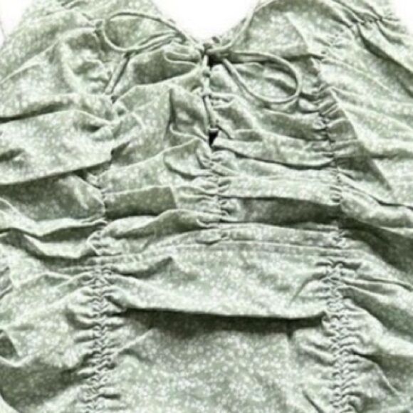 More To Come X Revolve Janet Ruched Mini Dress in Green Pistachio Floral Medium - Picture 5 of 8